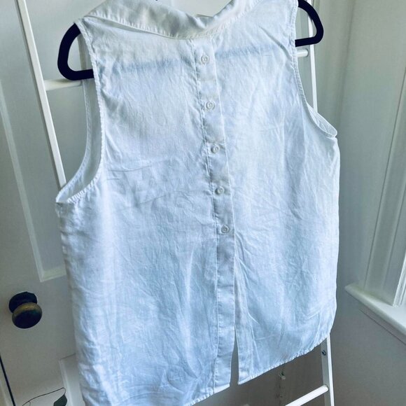 100% linen Cloth & Stone white sleeveless top - Picture 2 of 6